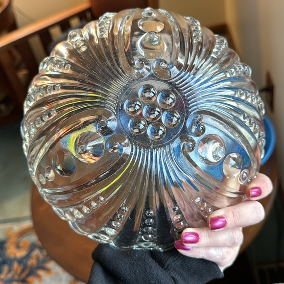 Vintage 8.5x3 " anchor hocking clear glass purple - Picture 4 of 8